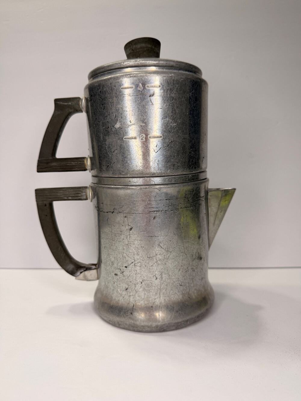 Vintage 1950's Wear-Ever 3044 Aluminum 4 Cup Drip Coffee Maker USA